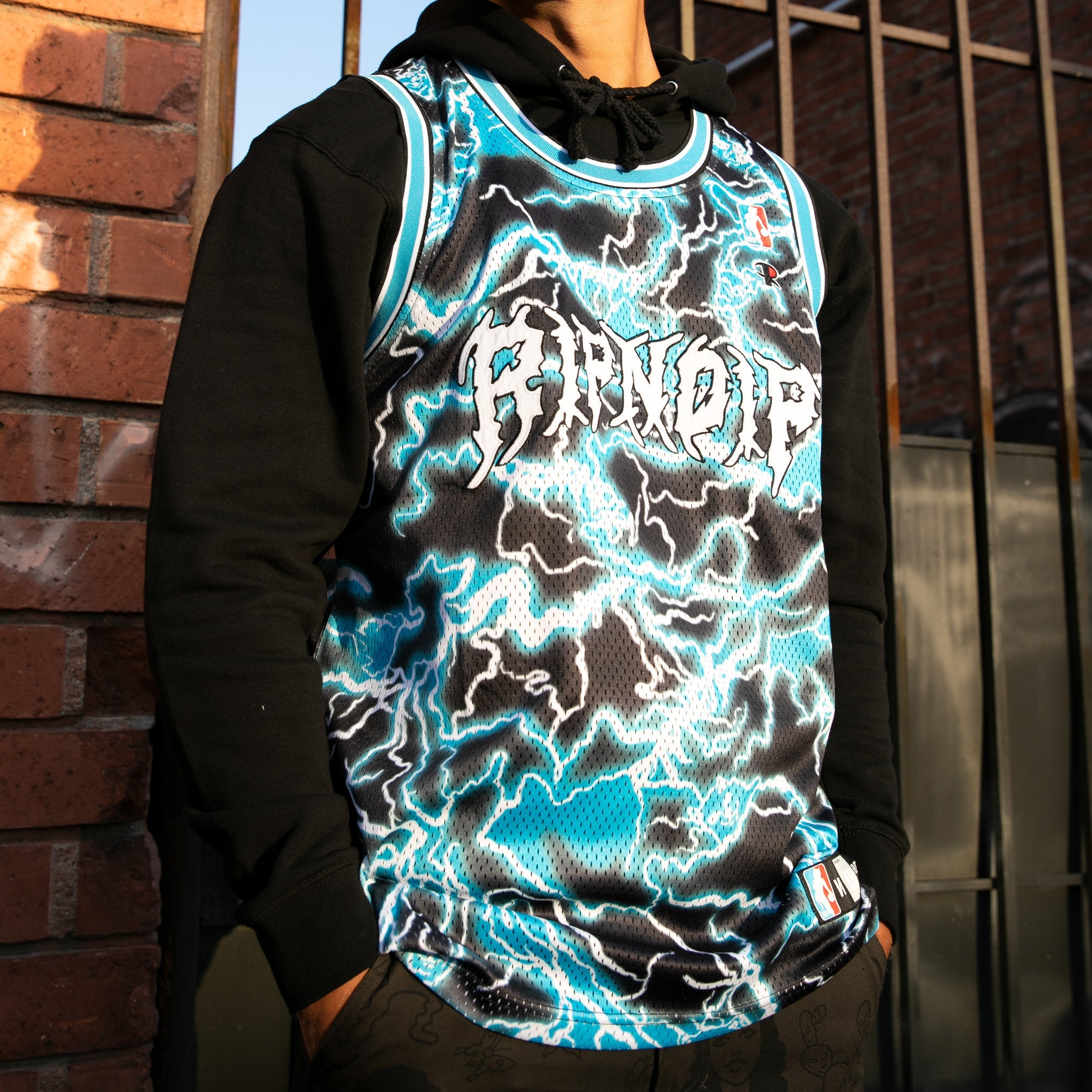 398101 Nikola Basketball Jersey (Black/Blue)