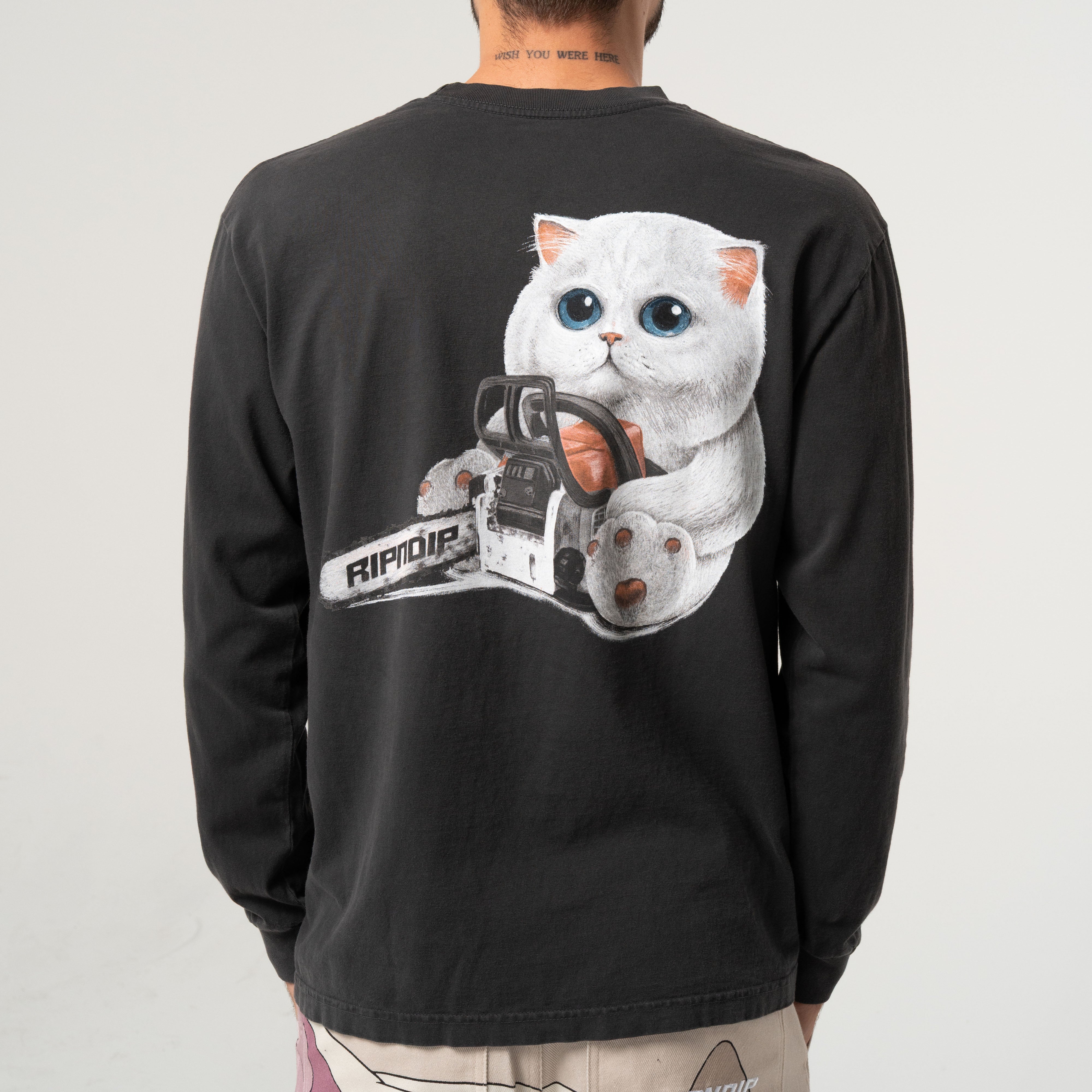 RIPNDIP Find Out Long Sleeve (Charcoal Vintage Wash)