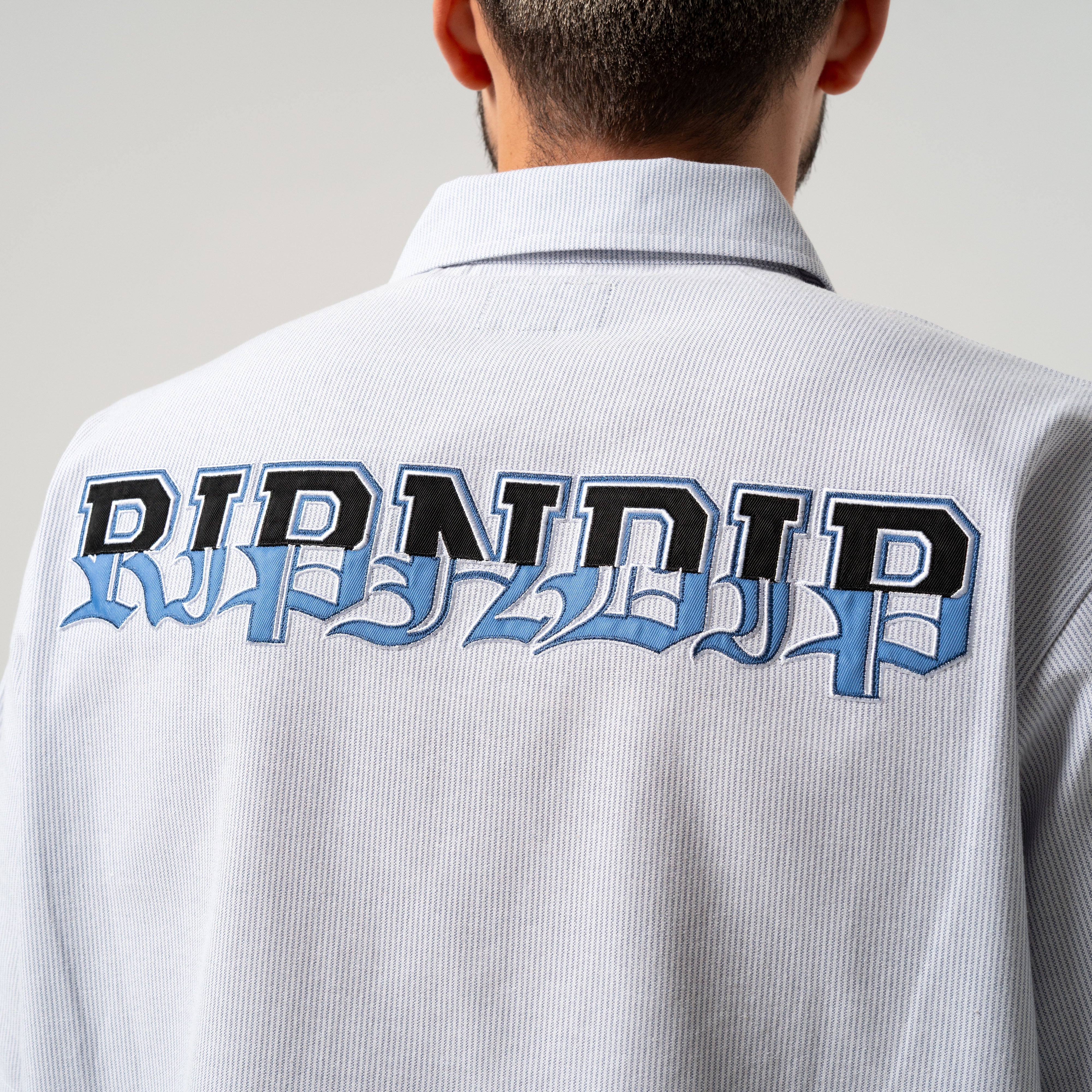 RIPNDIP Rich Spirit Quarter Zip Shirt (Light Blue)