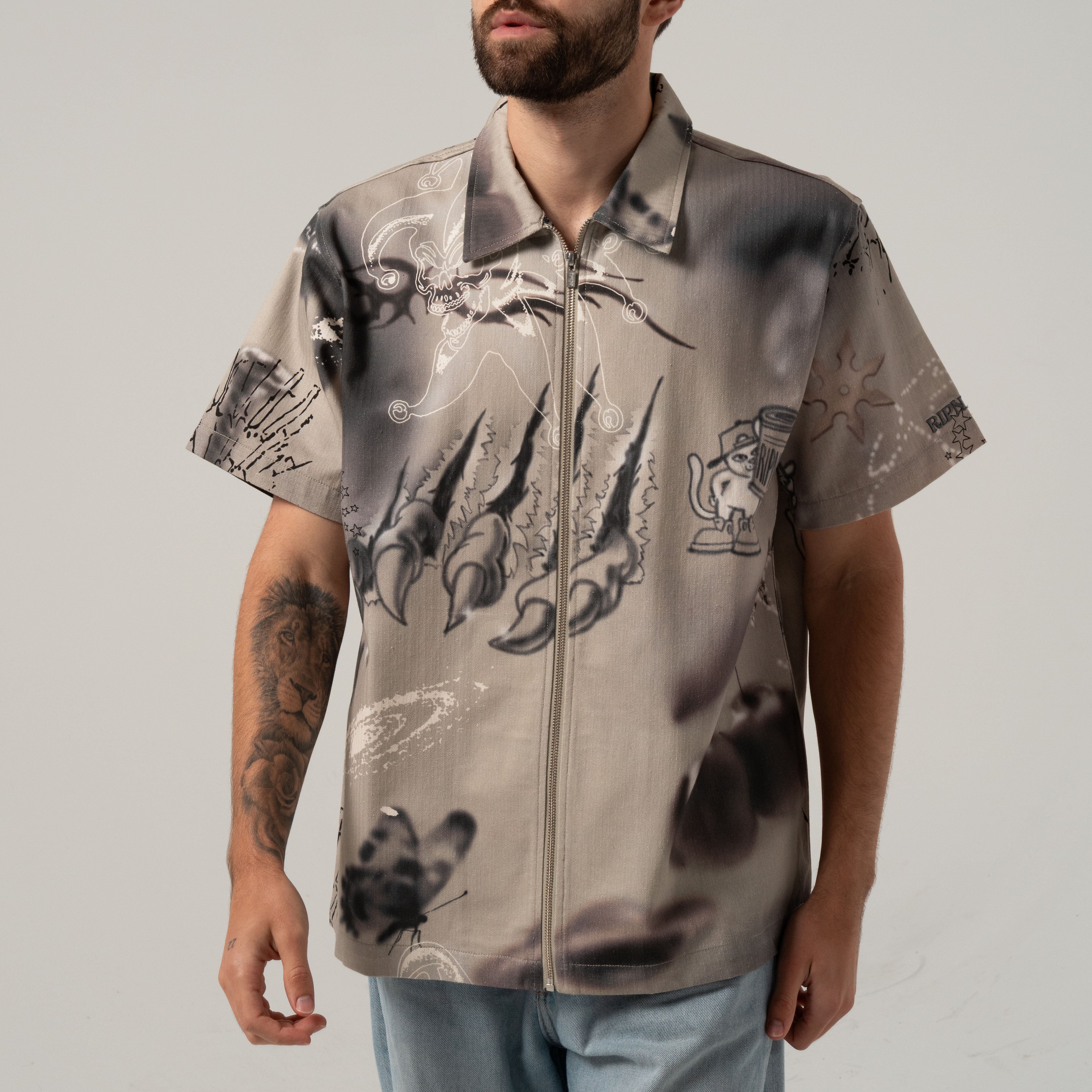 RIPNDIP Stargazing Zip Up Shirt (Multi)
