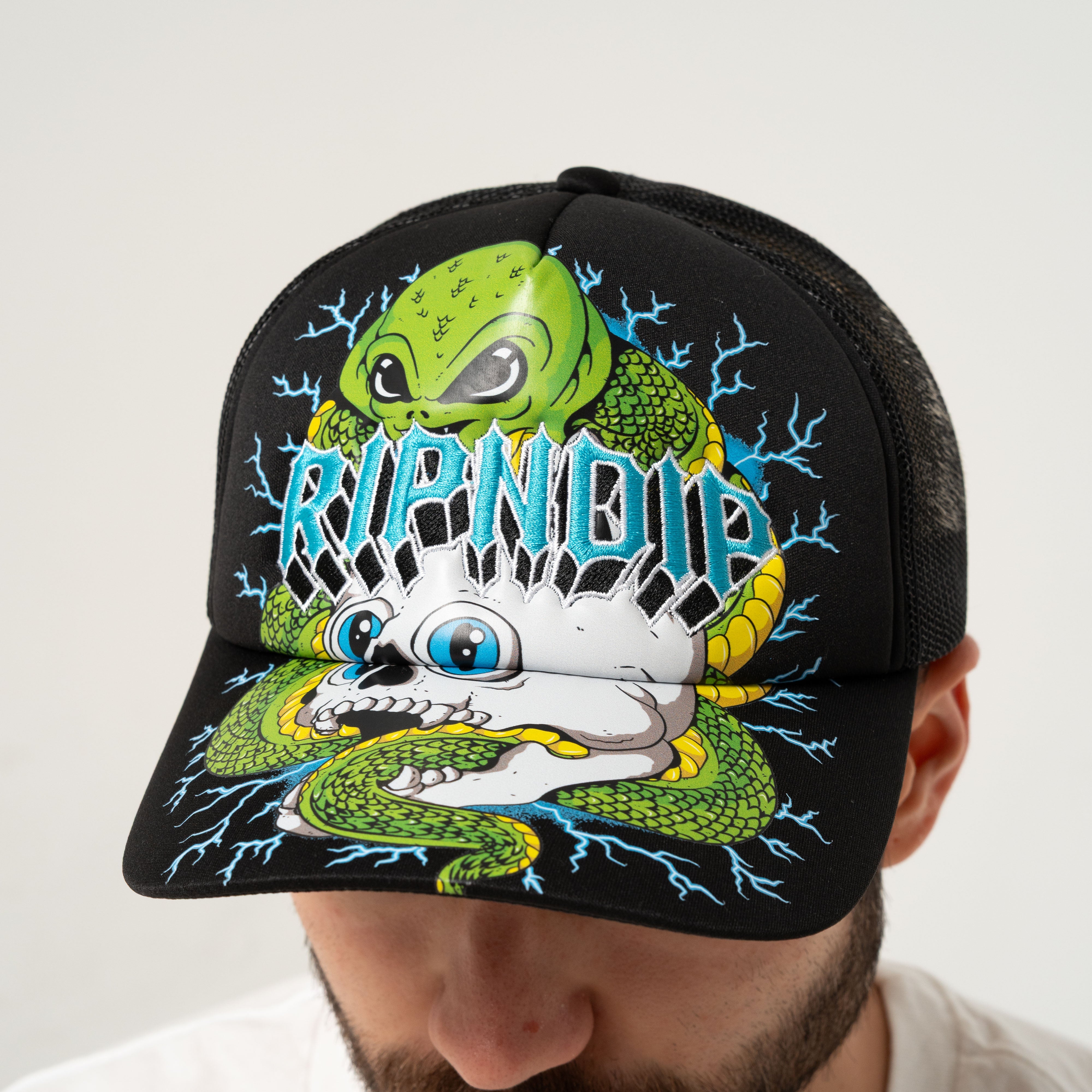 RIPNDIP Skull and Bones Trucker Hat (Black)