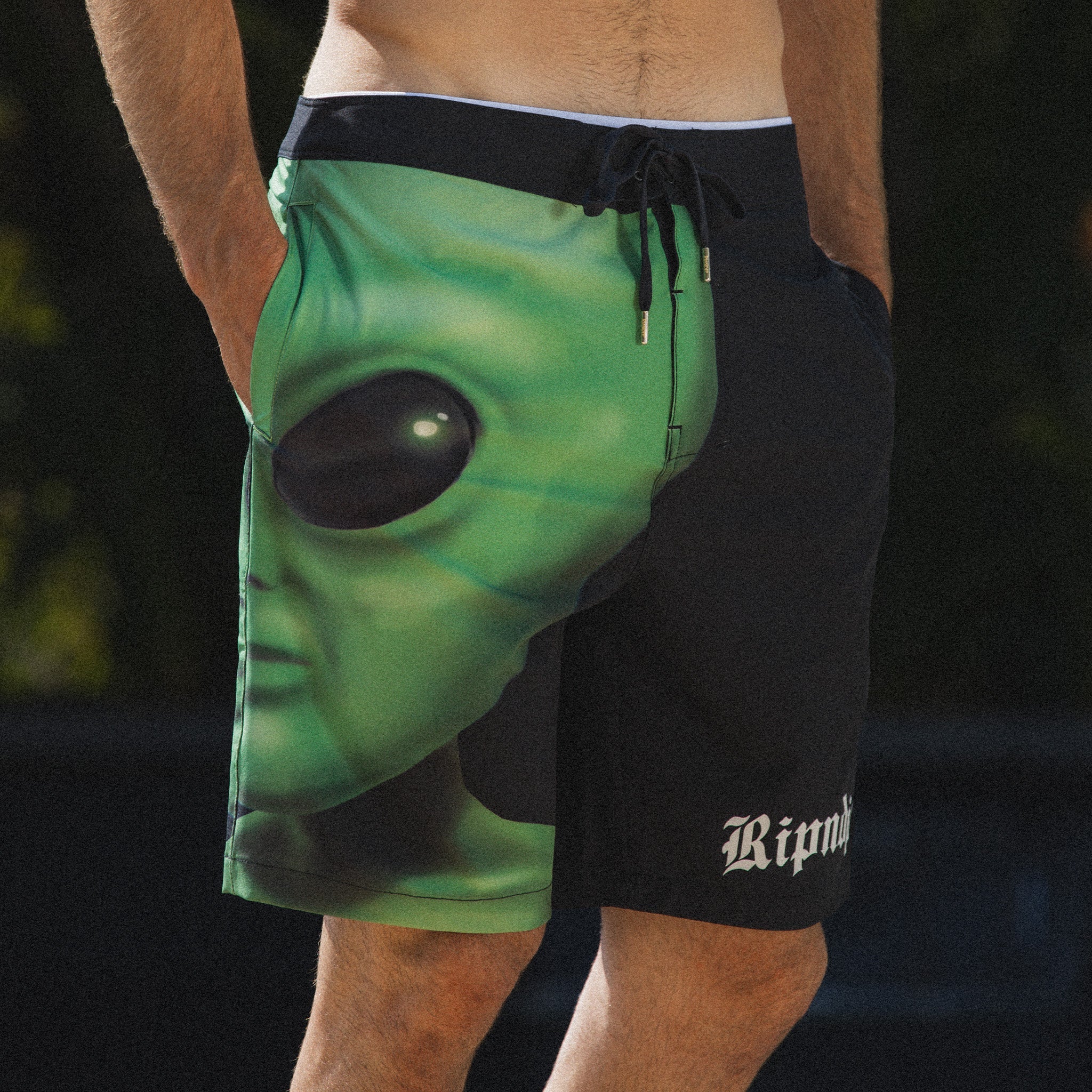 RIPNDIP We Come In Peace Swim Shorts (Black)