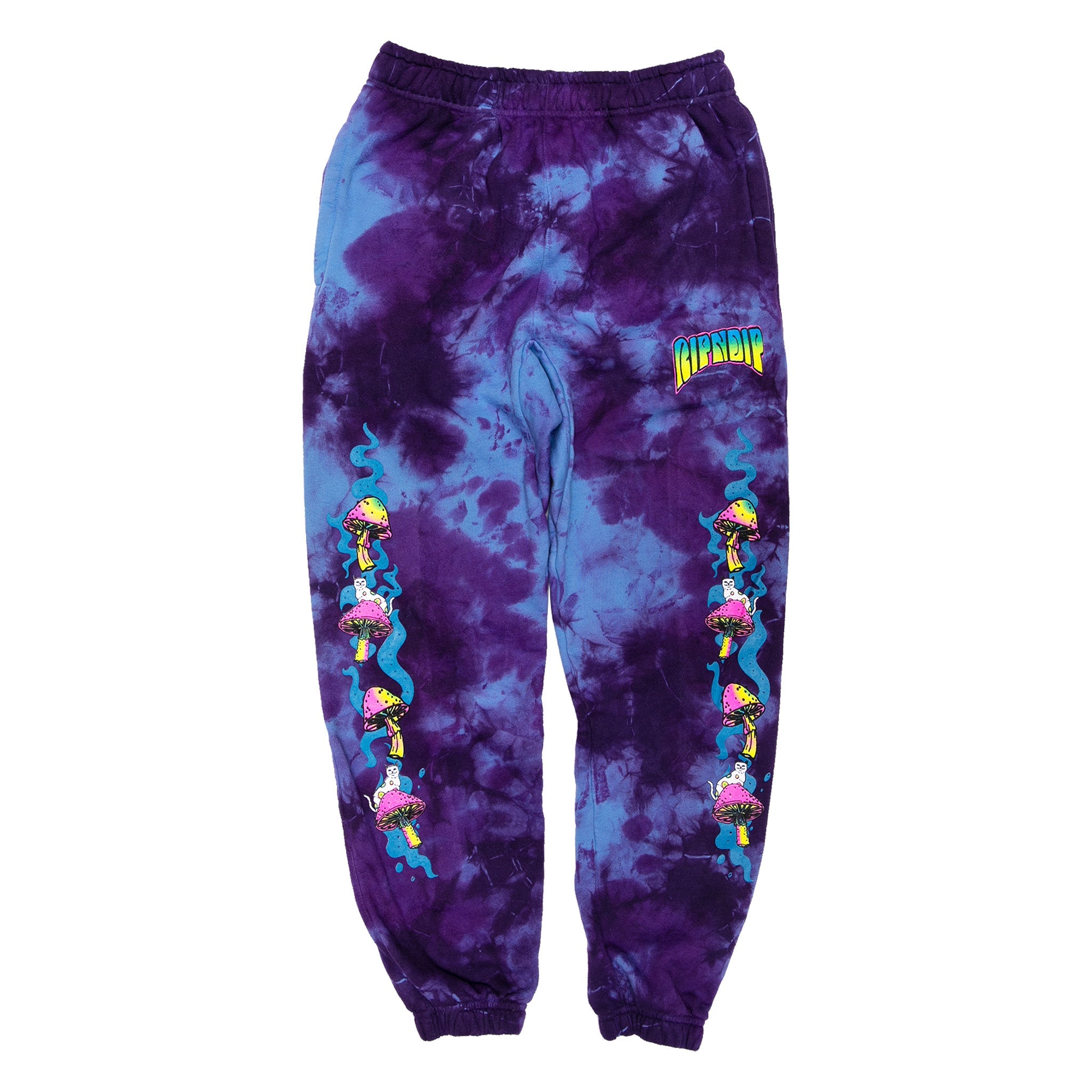 RipNDip Psychedelic Sweat Pants (Purple Lightning Wash)