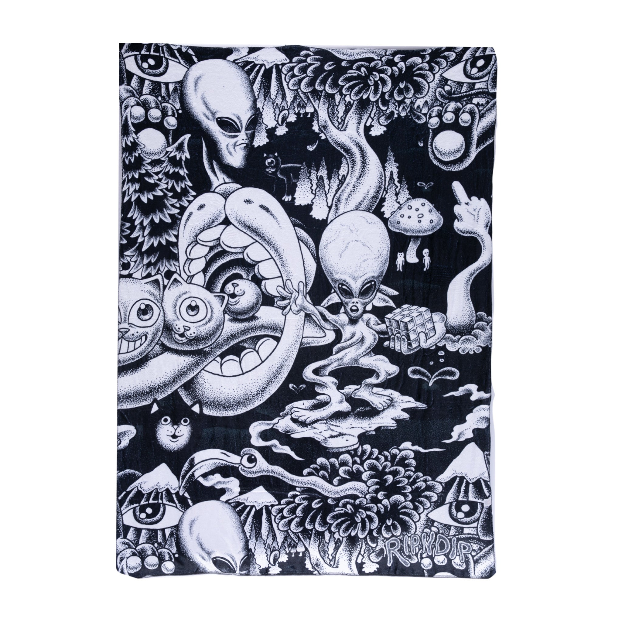 RIPNDIP Dark Twisted Fantasy Fleece Blanket (Black/White)
