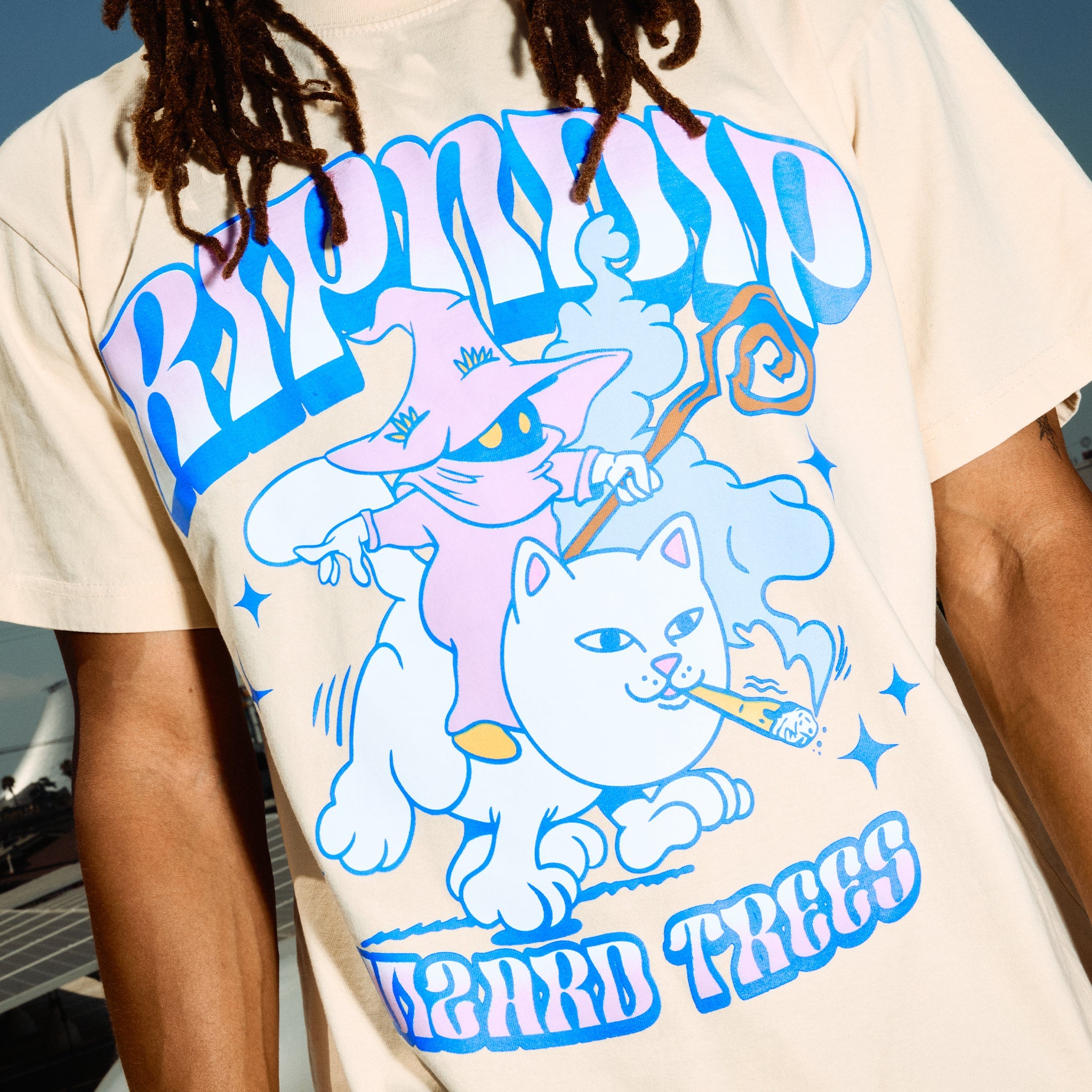 RIPNDIP Ripndip Wizard Trees Riding High Tee (Stone)