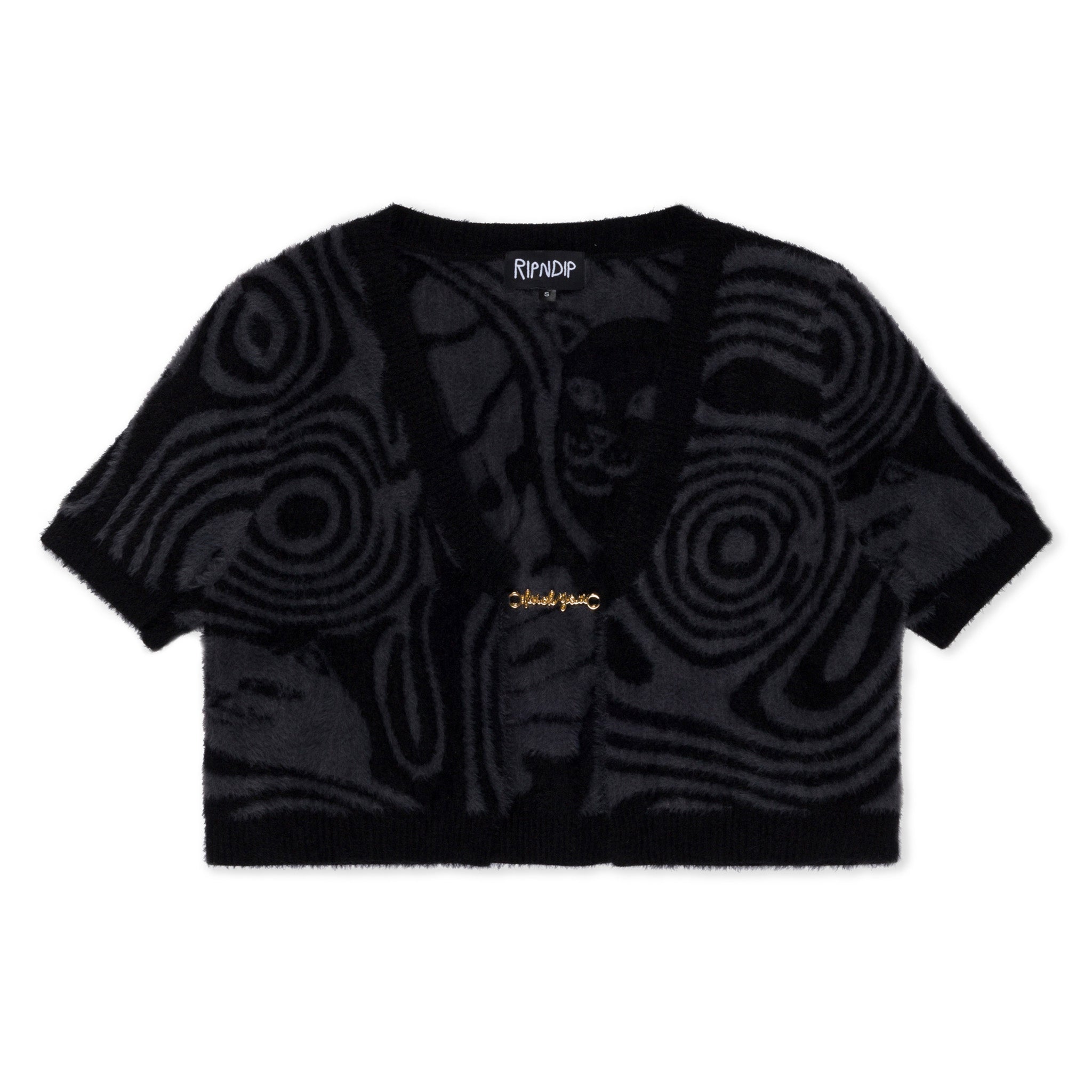 RIPNDIP Hypnotic Open Front Crop Top (Black)
