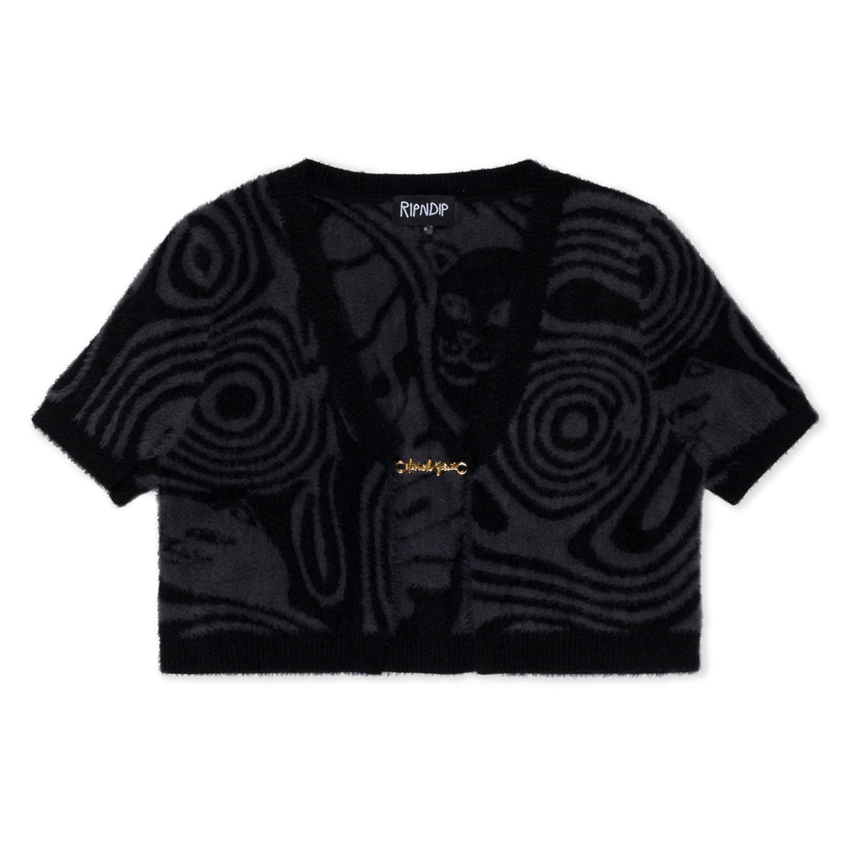 RIPNDIP Hypnotic Open Front Crop Top (Black)