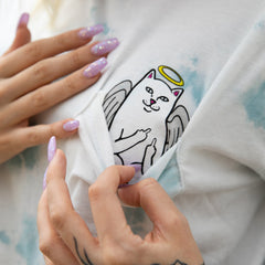 RIPNDIP Lord Angel Pocket Crop Tee (Light Blue Lightning Wash)