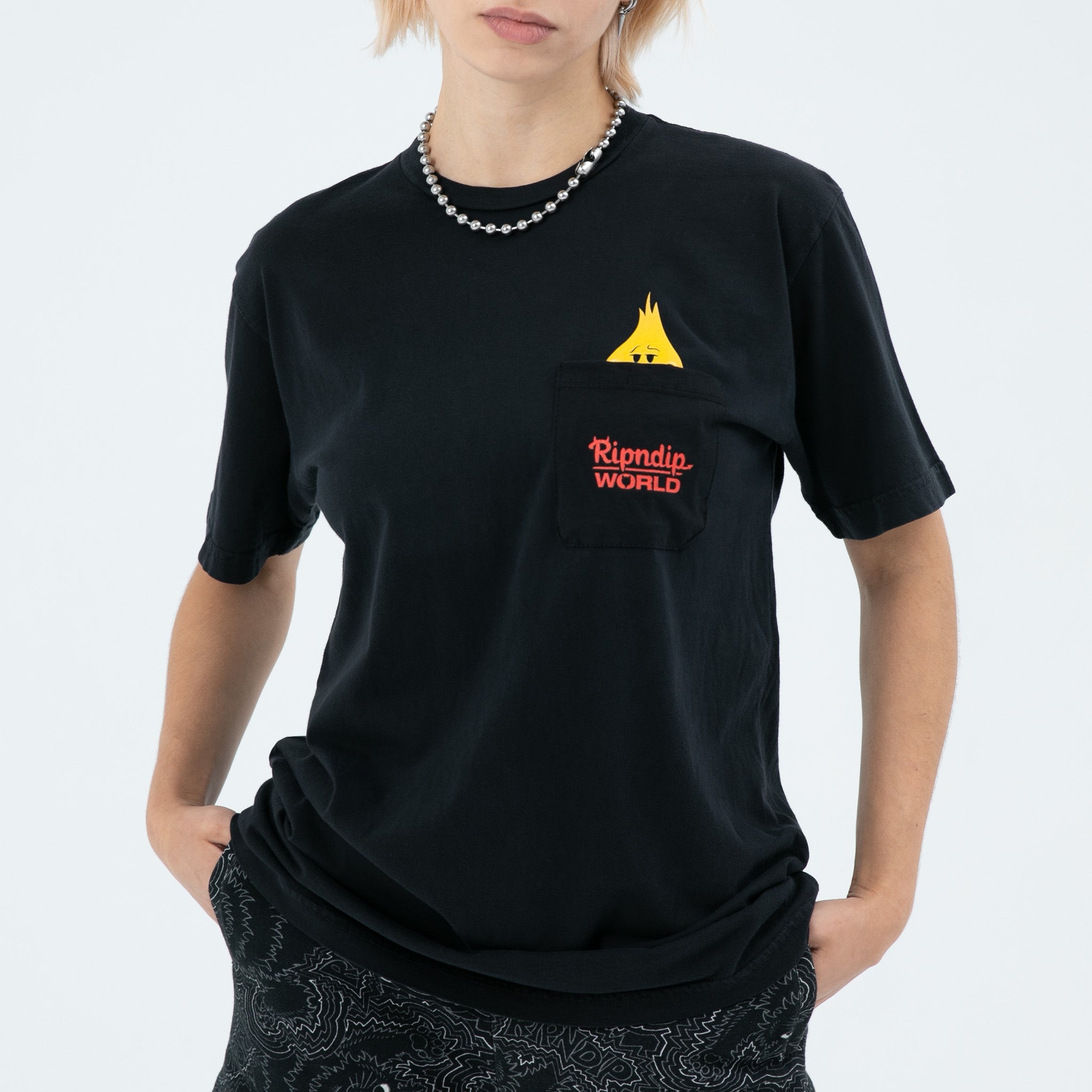 RIPNDIP F U Flameboy Pocket Tee (Vintage Black)