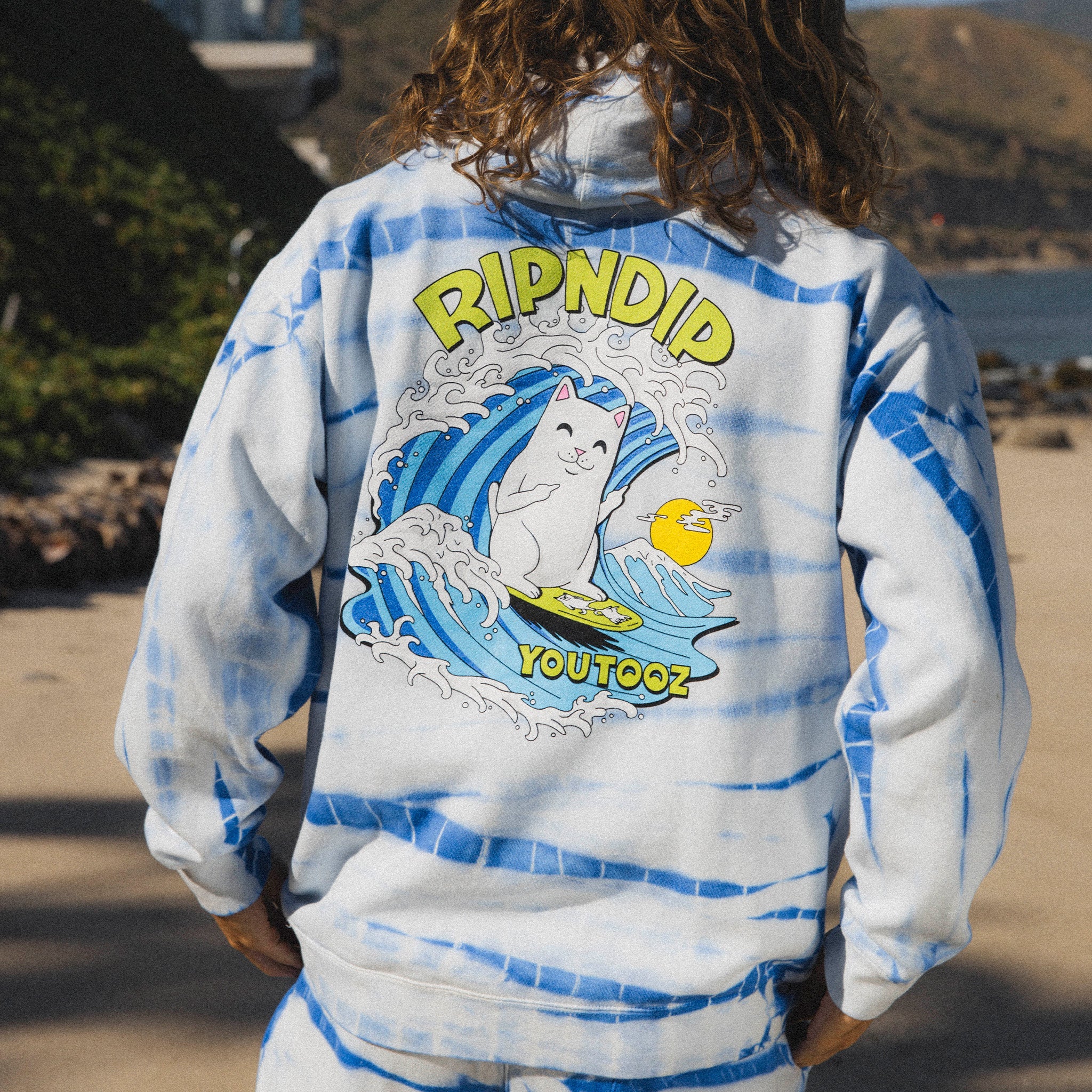 RIPNDIP YouTooz Surfer Hoodie (Blue Stripe Dye)